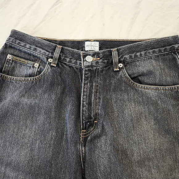 Calvin Klein Black Denim Straight Leg Jeans - Mens Size 34 - Picture 5 of 12